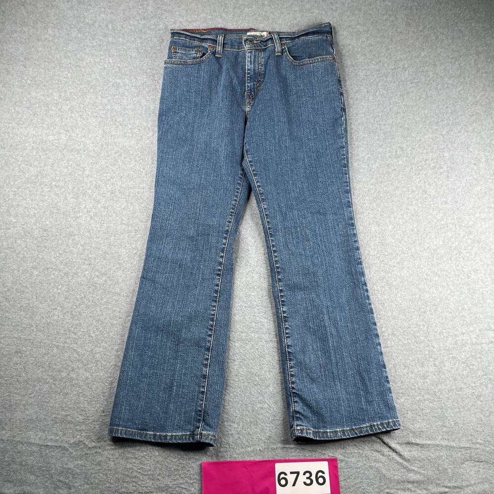 Levis 550 Denim Jeans Relaxed Boot Cut Womens Size 10 M Blue Distressed